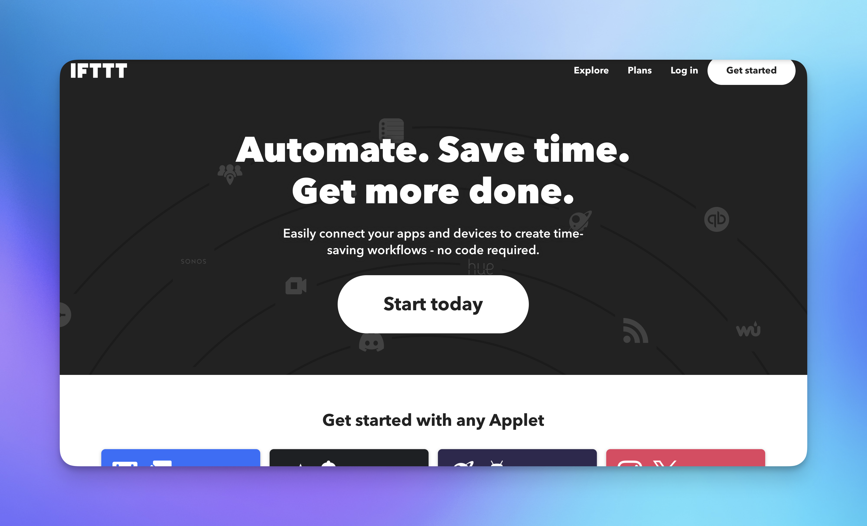 IFTTT website page