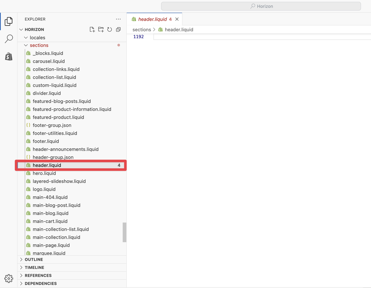 How to edit header code in Shopify