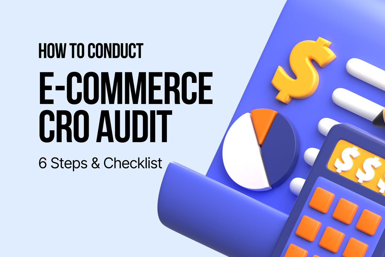 The cover for the e-commerce CRO audit on a light blue background with an icon calculating