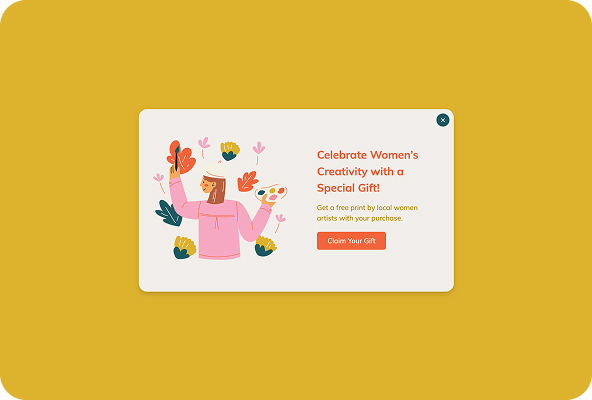 Gift-Based Women’s Day Popup example