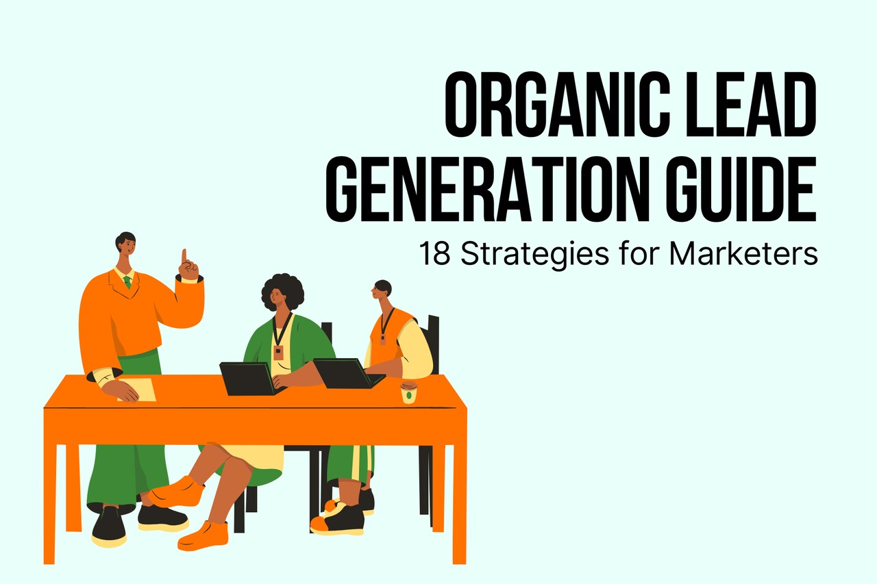 the cover of organic lead generation with figures having a meeting