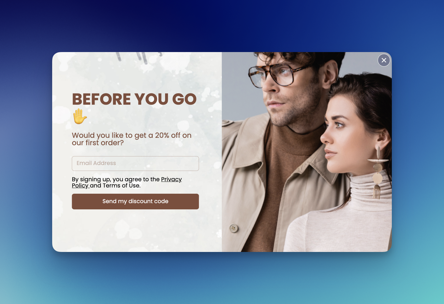 Image showing a popup from Popupsmart exemplifying "Email Marketing"