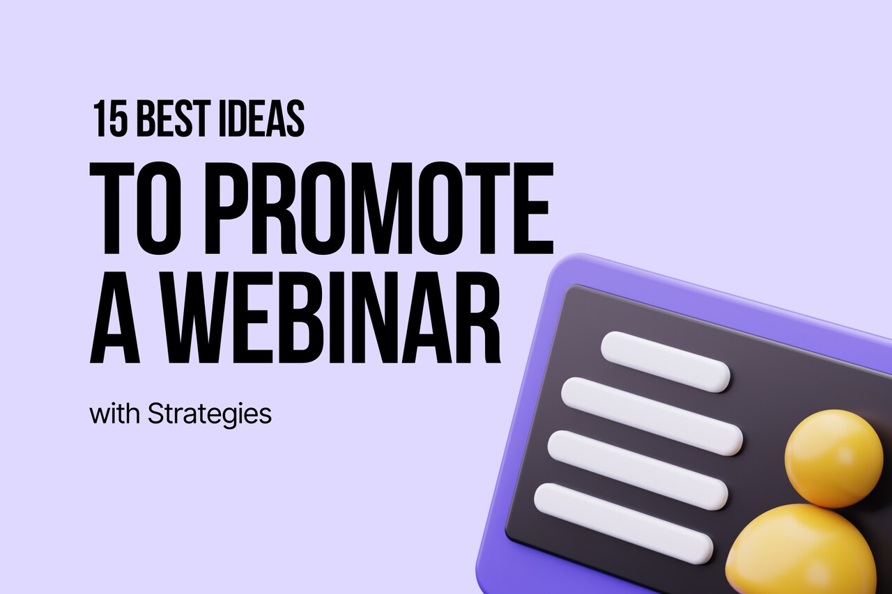the cover for how to promote a webinar on a purple background