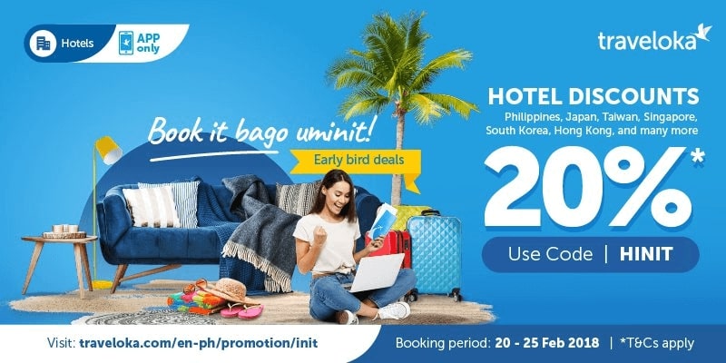 Early-bird discount example with a hotel