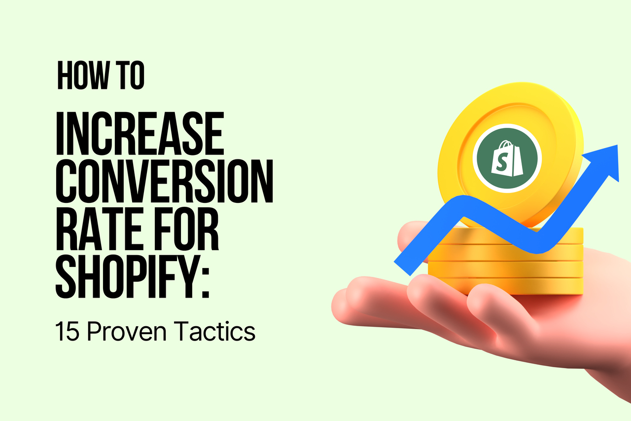 the figure sitting on a uprising arrow with a doc in hand with the Shopify logo and the title related