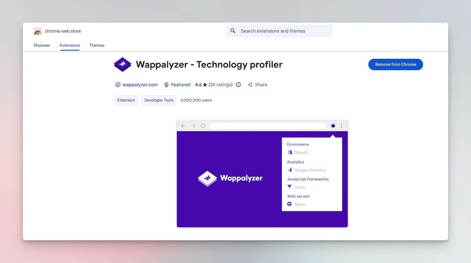 wappalyzer technology profiler