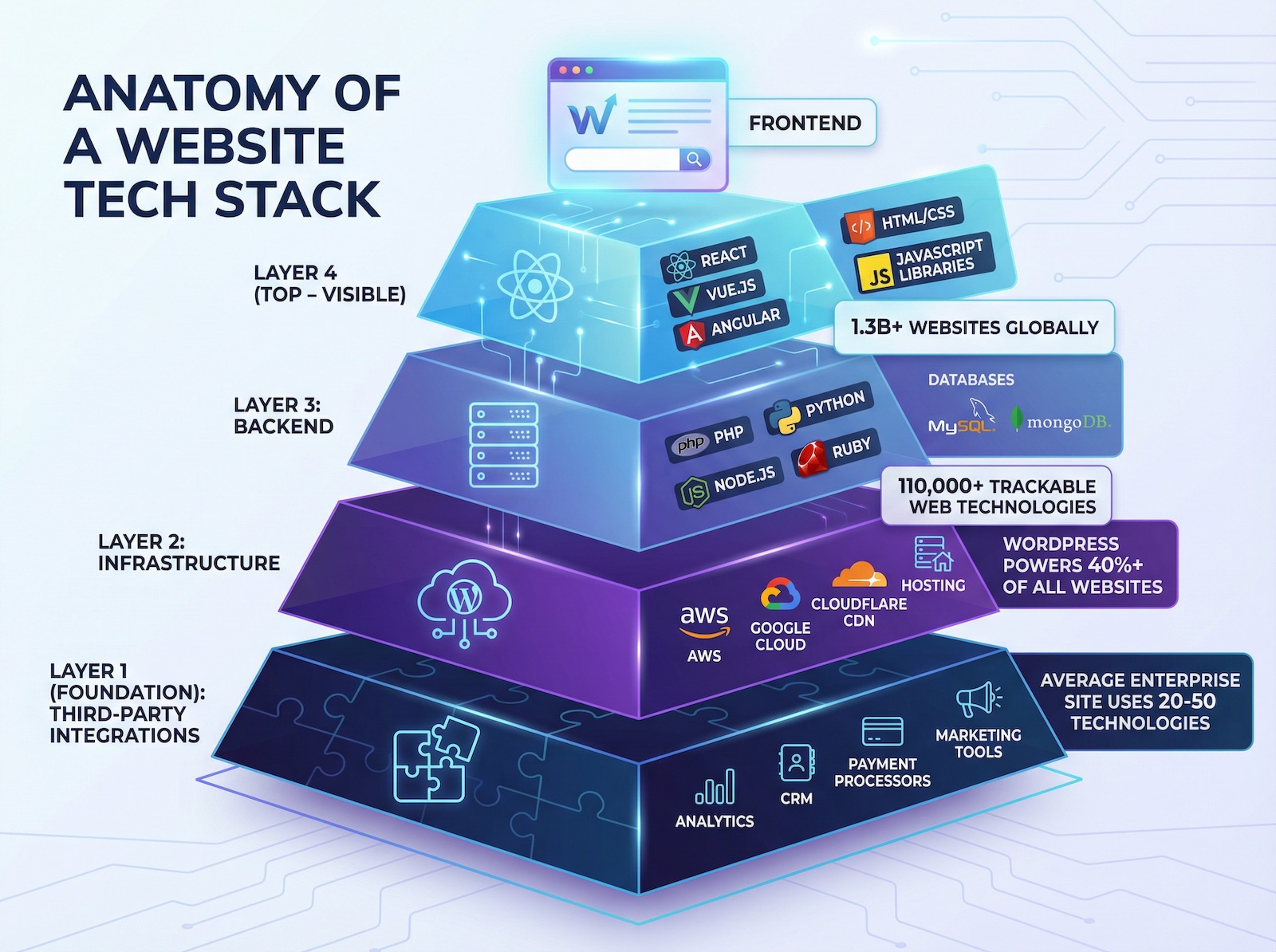 anotomy of website tech stack