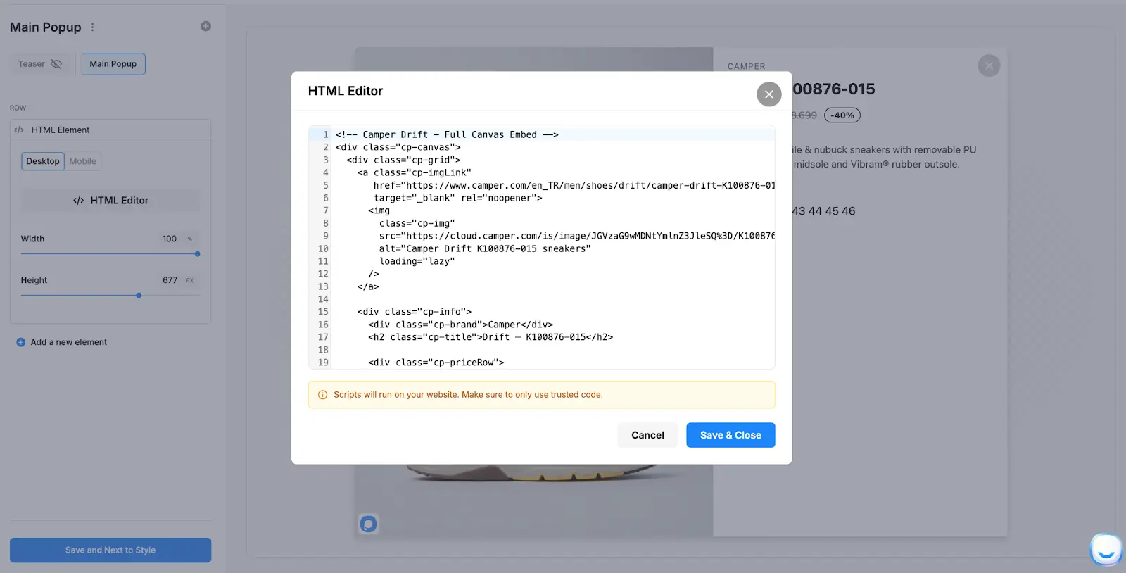 Paste your HTML (and optional CSS/JS) with HTML editor