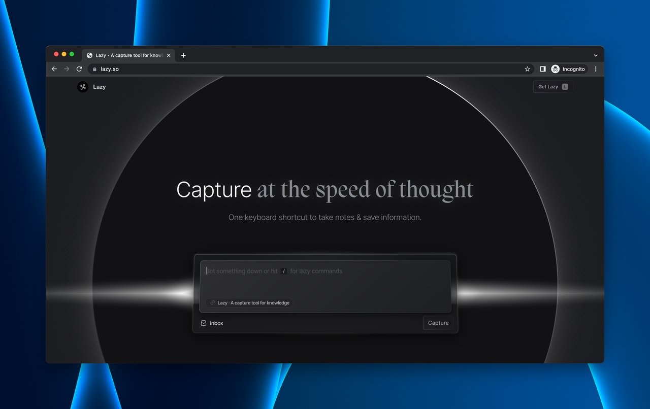 Lazy keyboard shortcut tool coming soon page with product illustrations, reviews, and waitlist