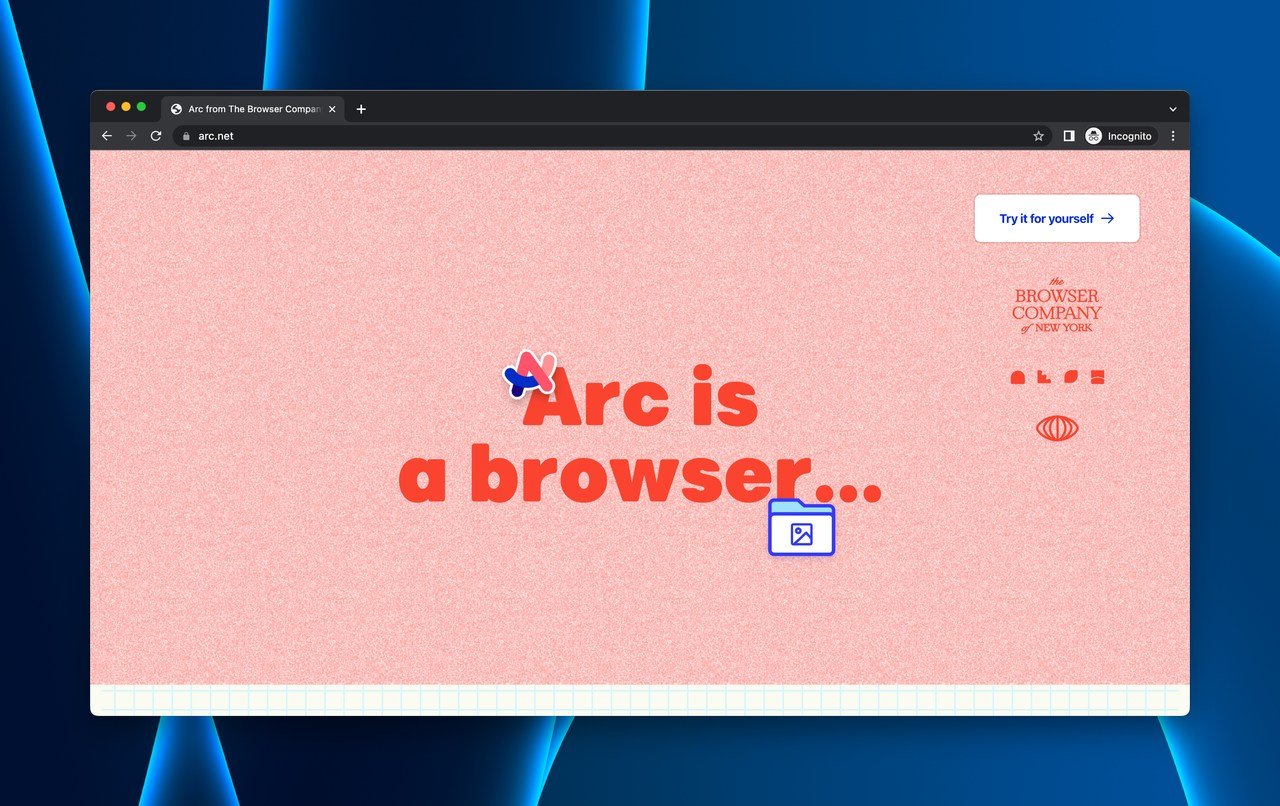 Arc browser coming soon page with pink background, minimal design, and curiosity-driven CTA
