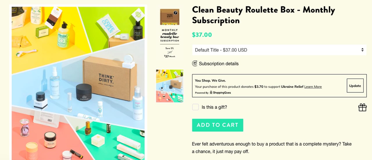 Clean Beautique roulette box mystery subscription bundle with surprise beauty products