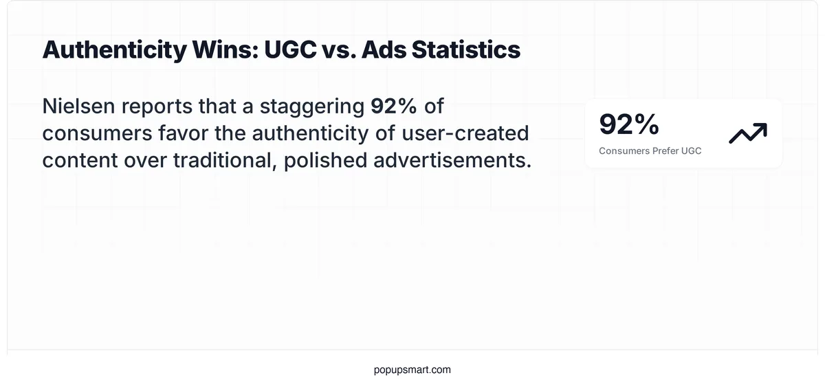 92 percent of consumers prefer the authenticity of user-created content over polished ads