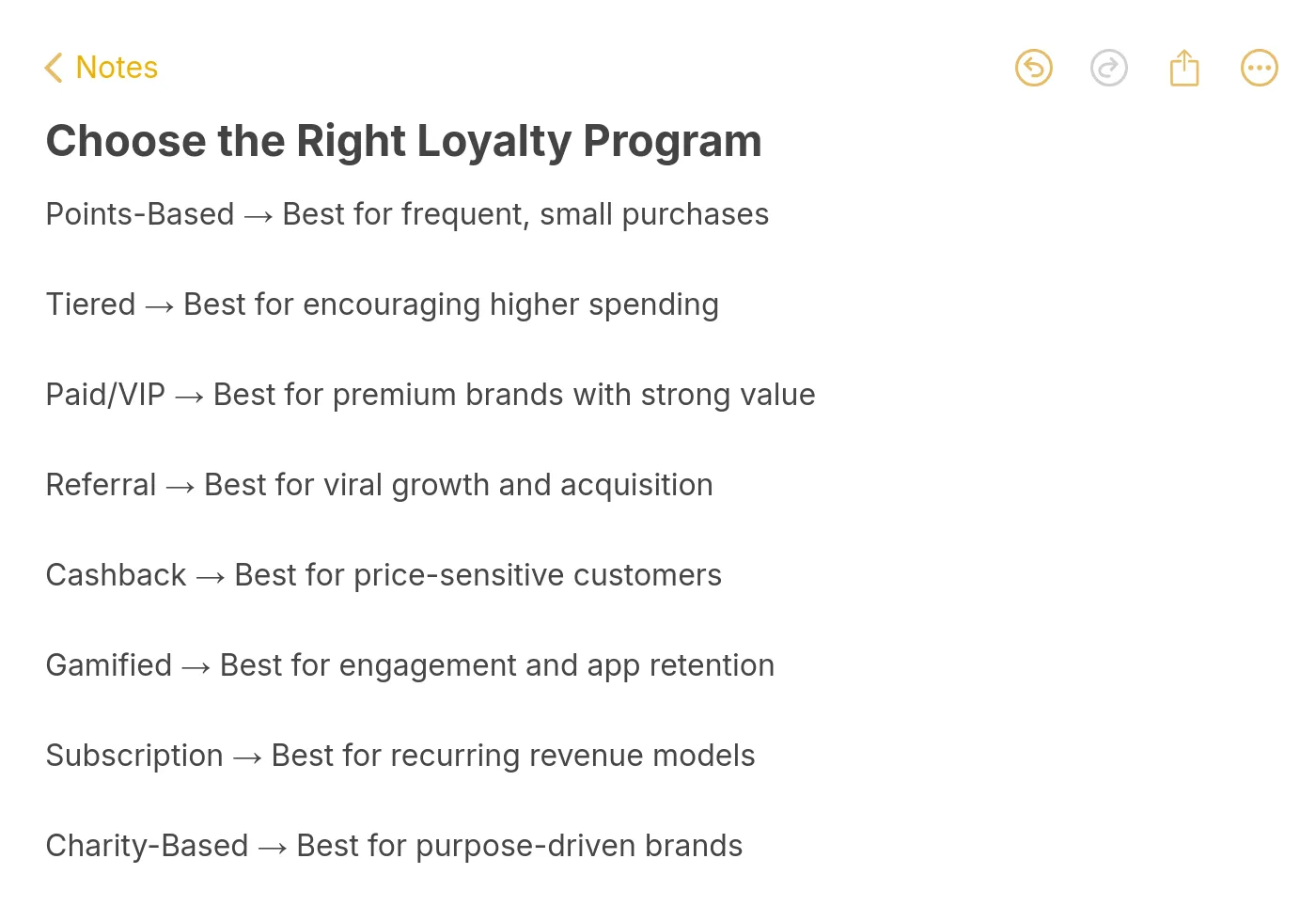 Checklist for choosing the right customer loyalty program for your business