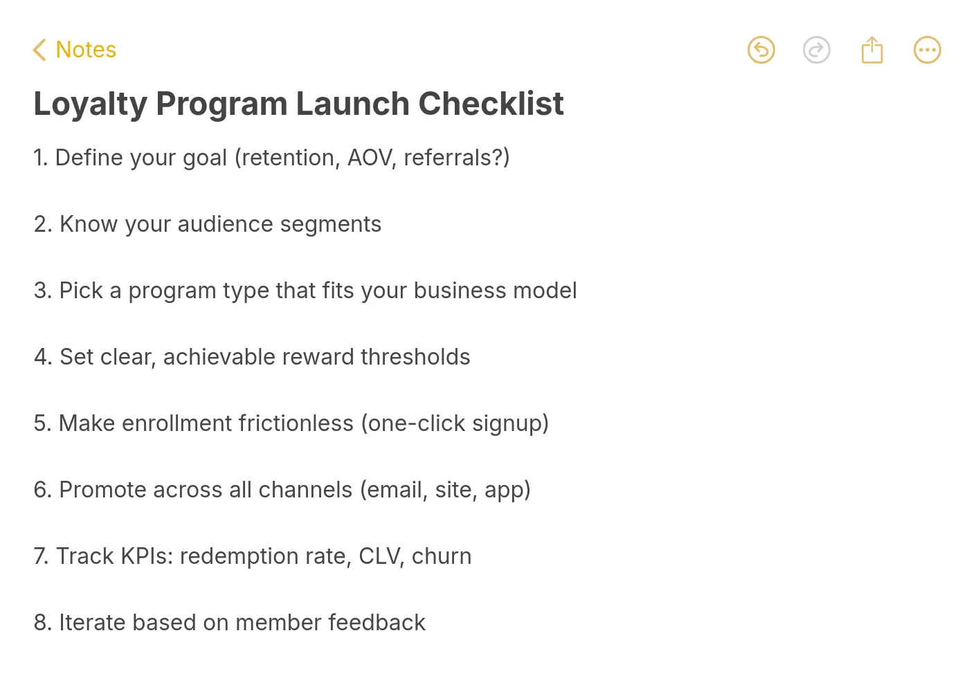 Loyalty program launch checklist with 8 steps to get started