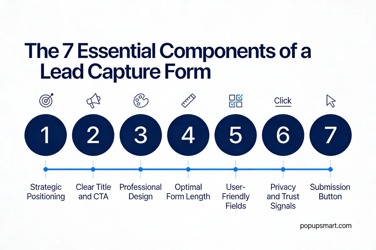 Roadmap of the seven essential components of a lead capture form