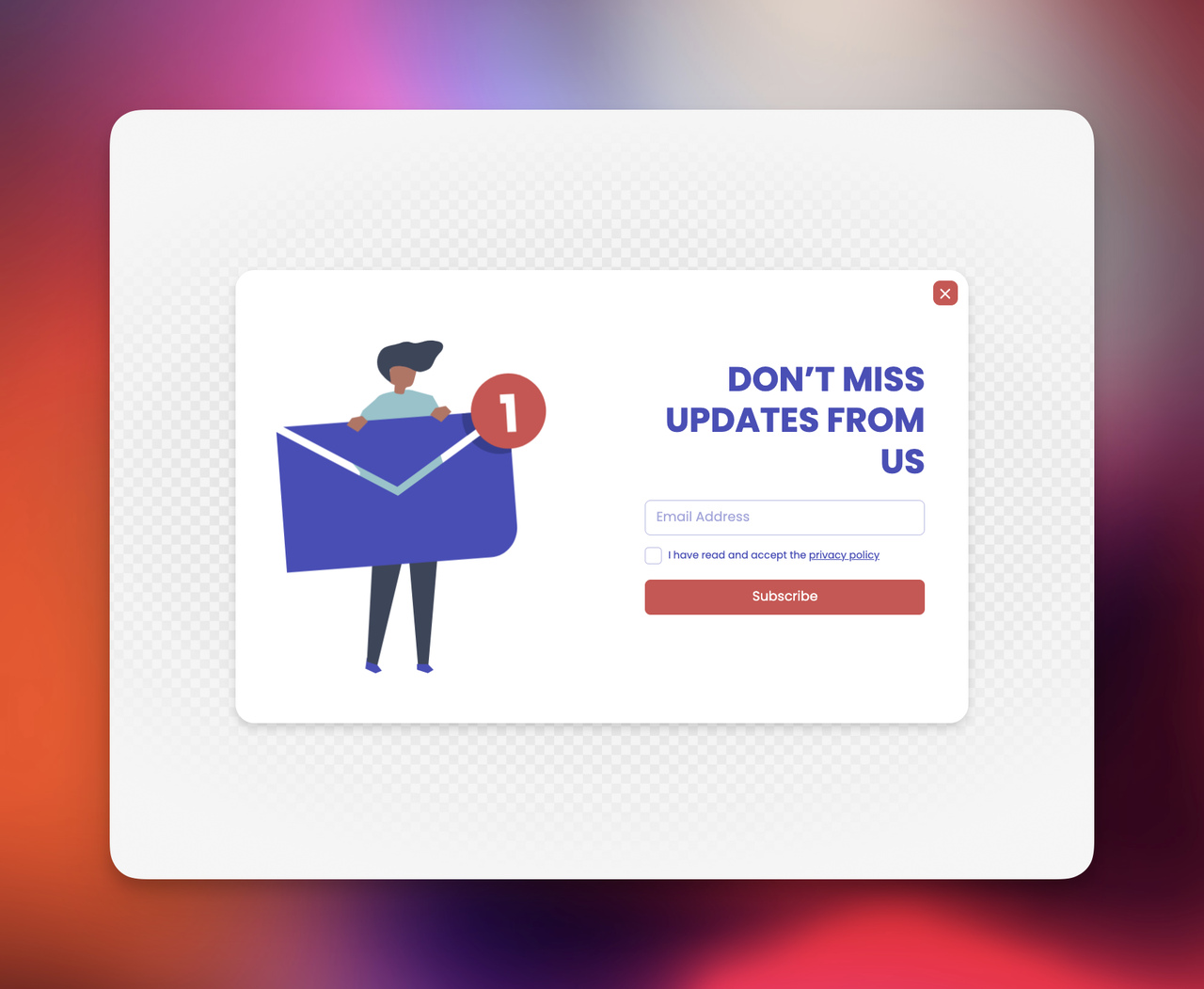 Popupsmart's exit-intent recovery popup example.