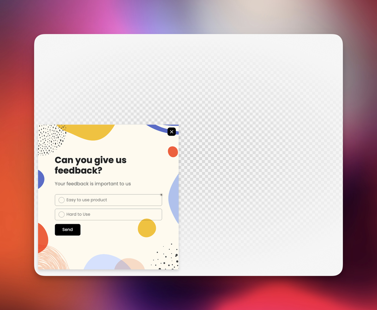 Popupsmart's micro-survey popup example.