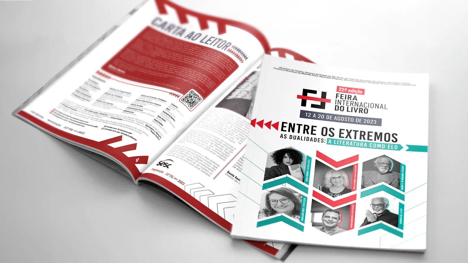 Desenvolvimento do layout, diagramação, criação das artes e imagens, resultando neste projeto, a revista institucional para o evento Feira do Livro em Ribeirão Preto