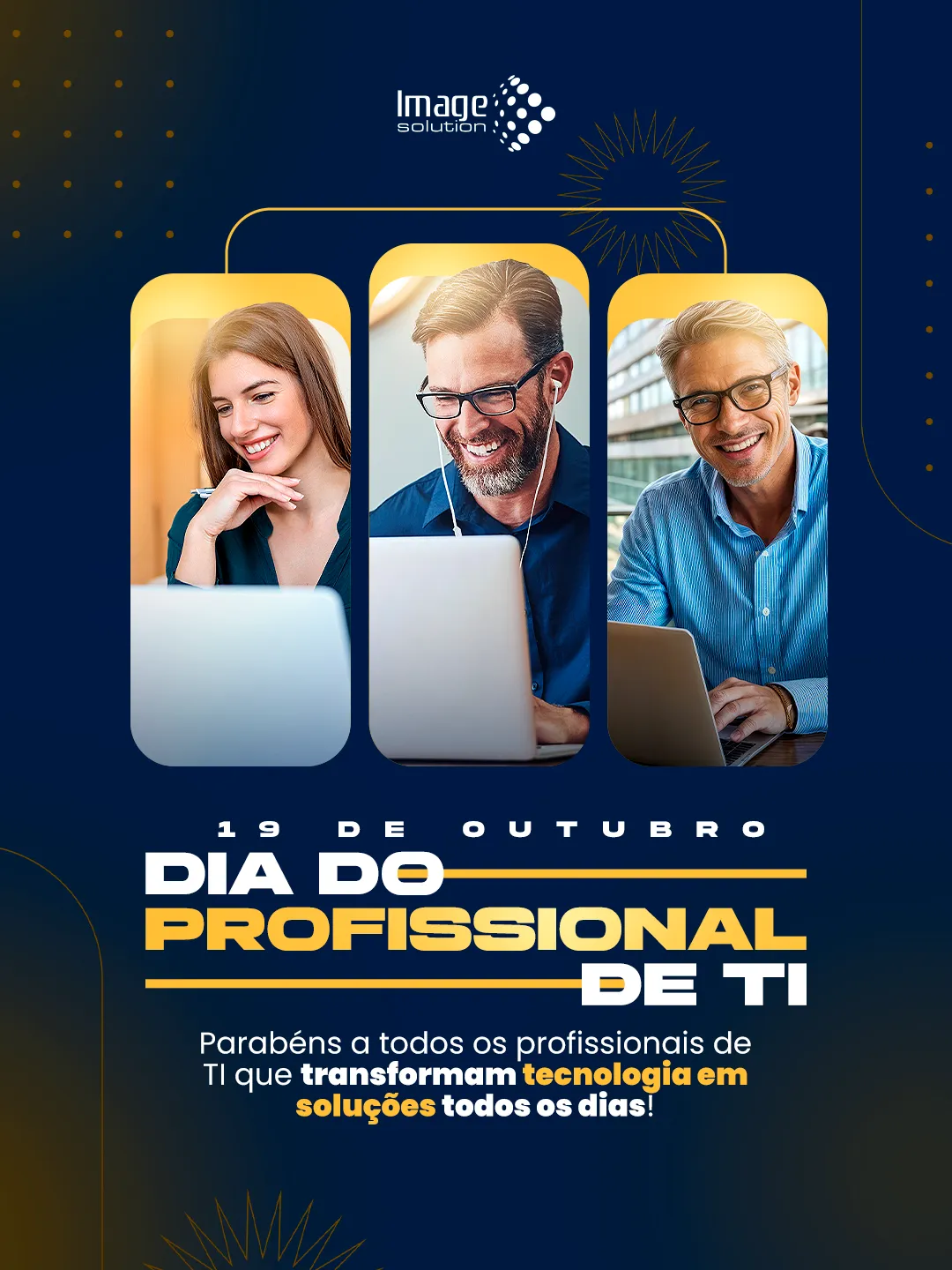 Desenvolvimento de Imagem/Arte realizado para postagem no feed do Instagram para a empresa Image Solution