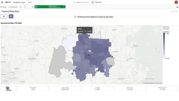 Franklin County, OH Map with Average Interest Rate by Zip Code