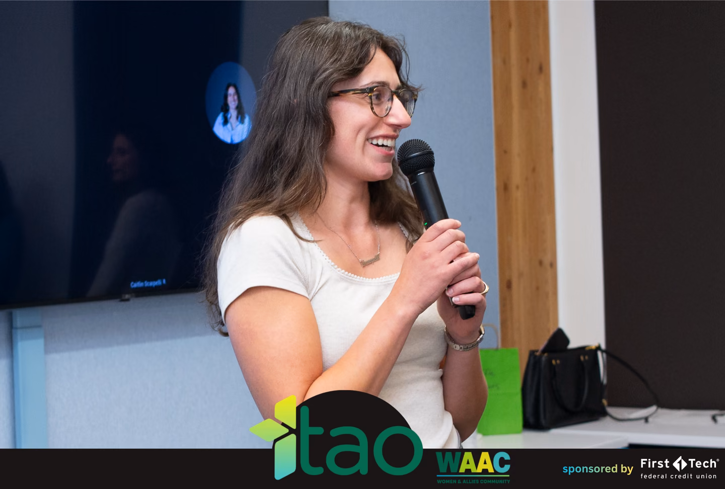 First Tech representative speaking to attendees at the WAAC Beyond the Build event