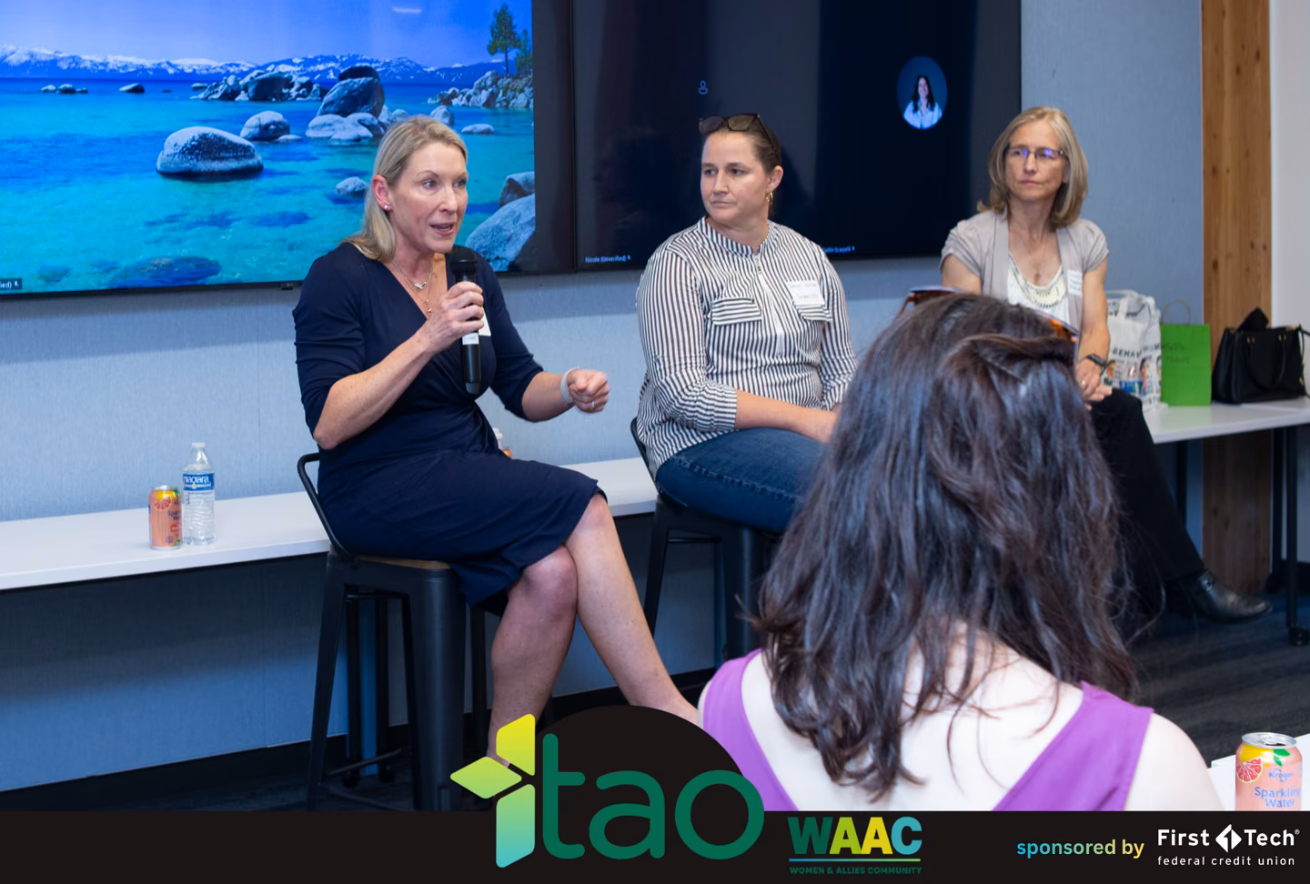 Panelists discussing mentorship and sponsorship during the Beyond the Build panel