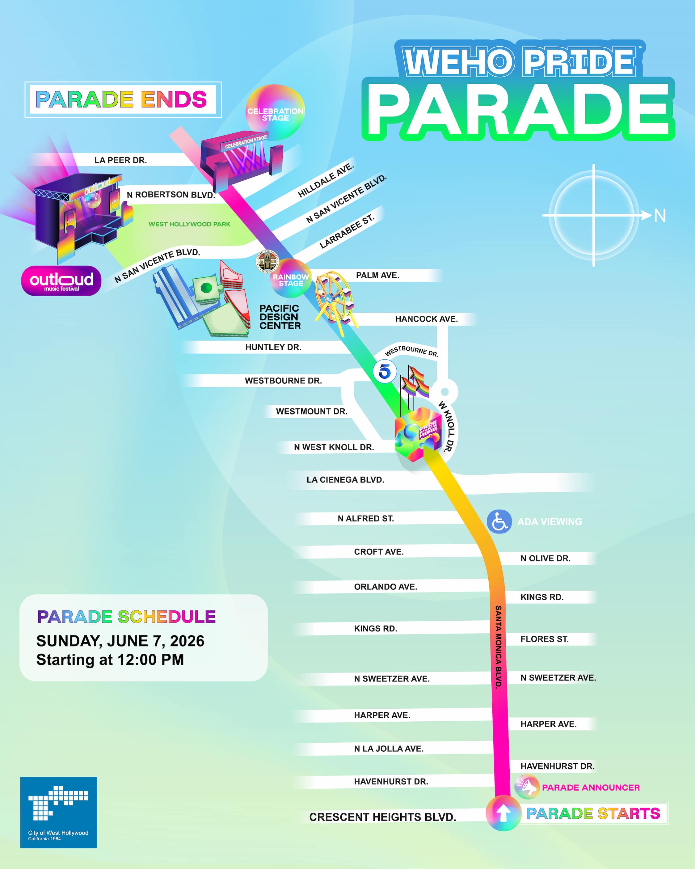 WeHo Pride Parade Route