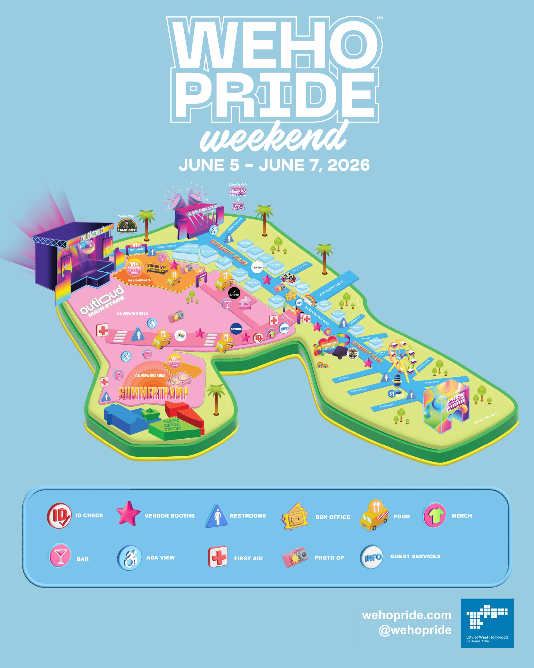Pride Weekend Map