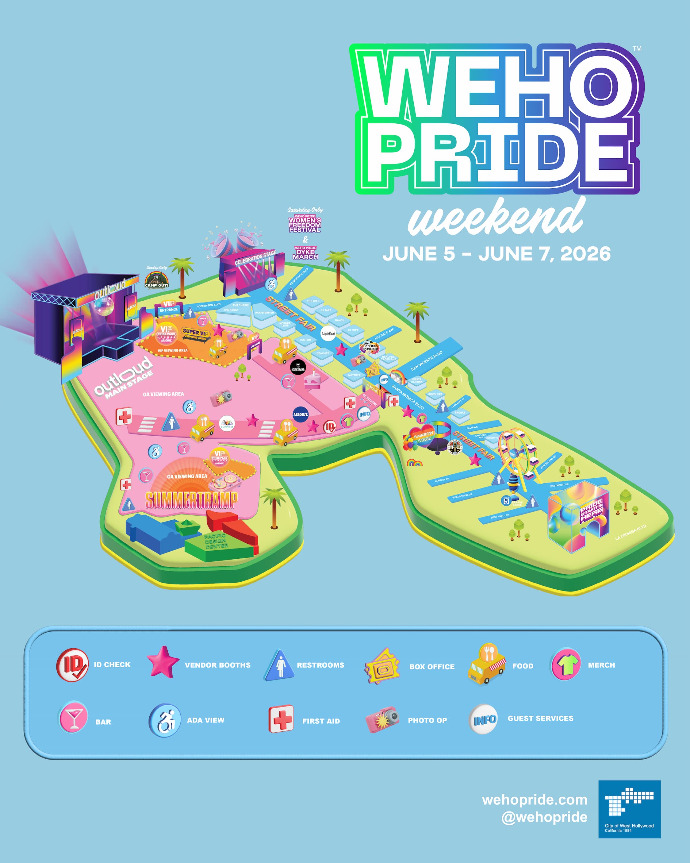 Pride Weekend Map