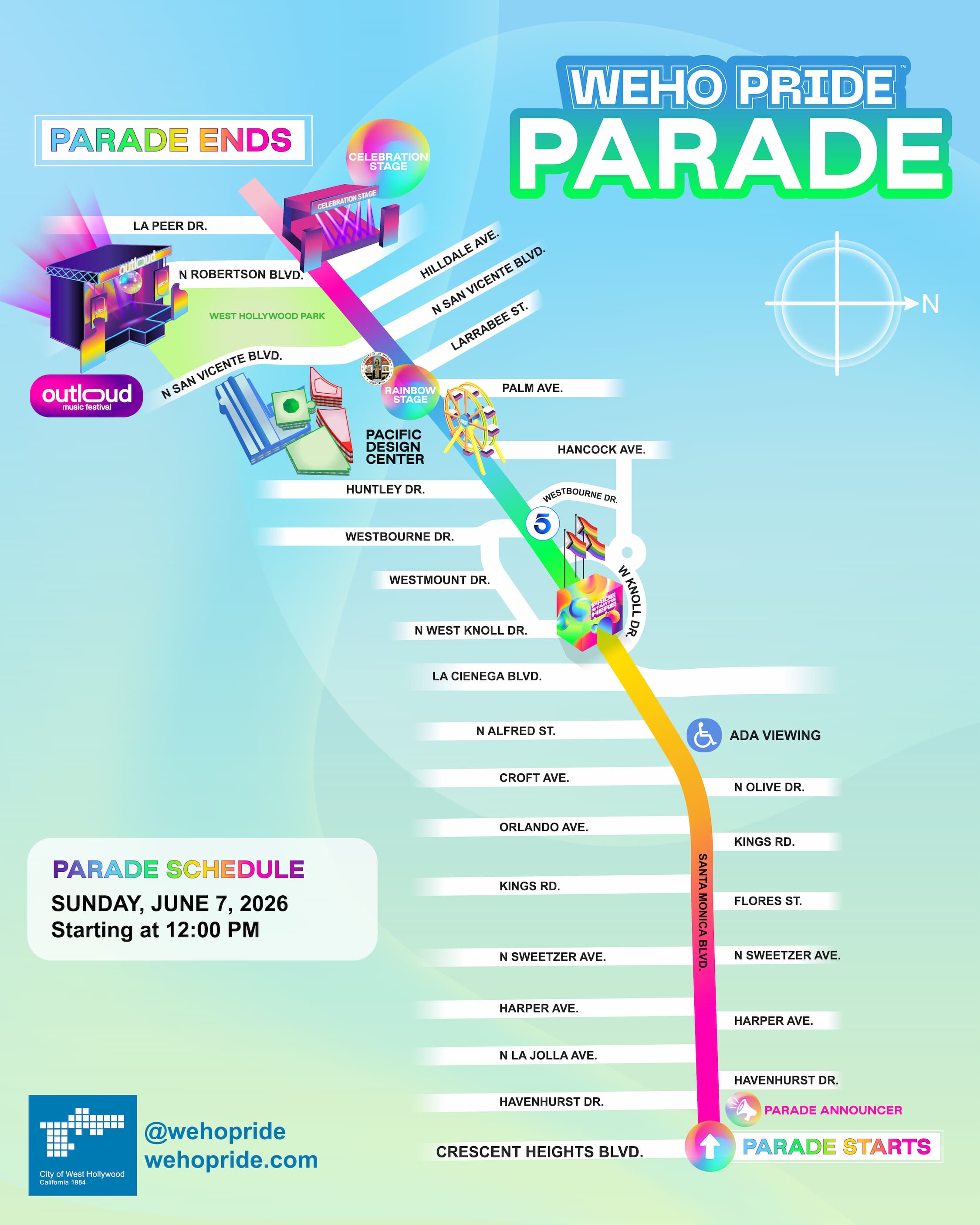 WeHo Pride Parade Route