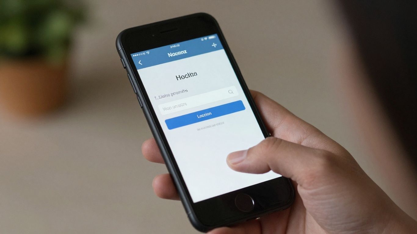 Person using smartphone for OpenEye login.