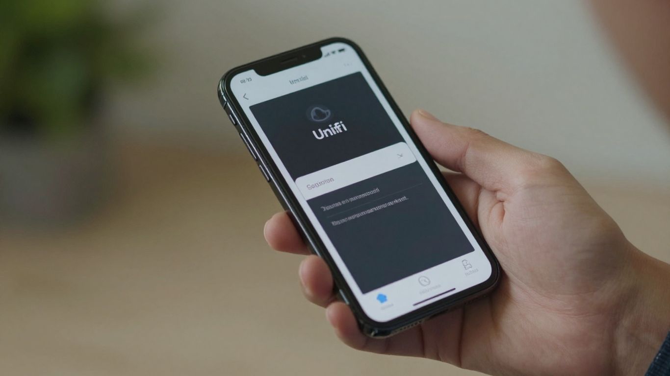 UniFi login screen on a smartphone