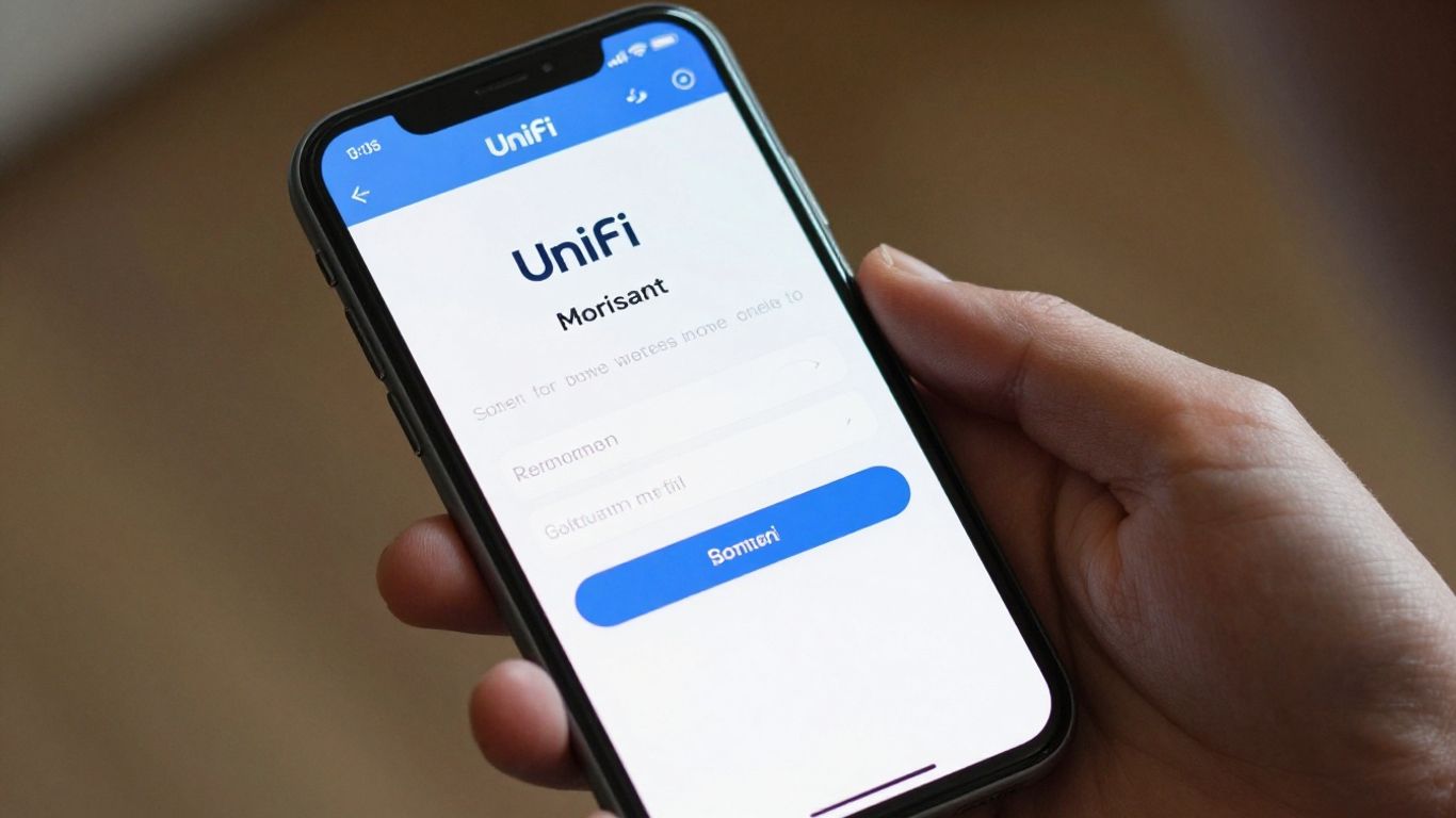 Person using smartphone to troubleshoot UniFi login