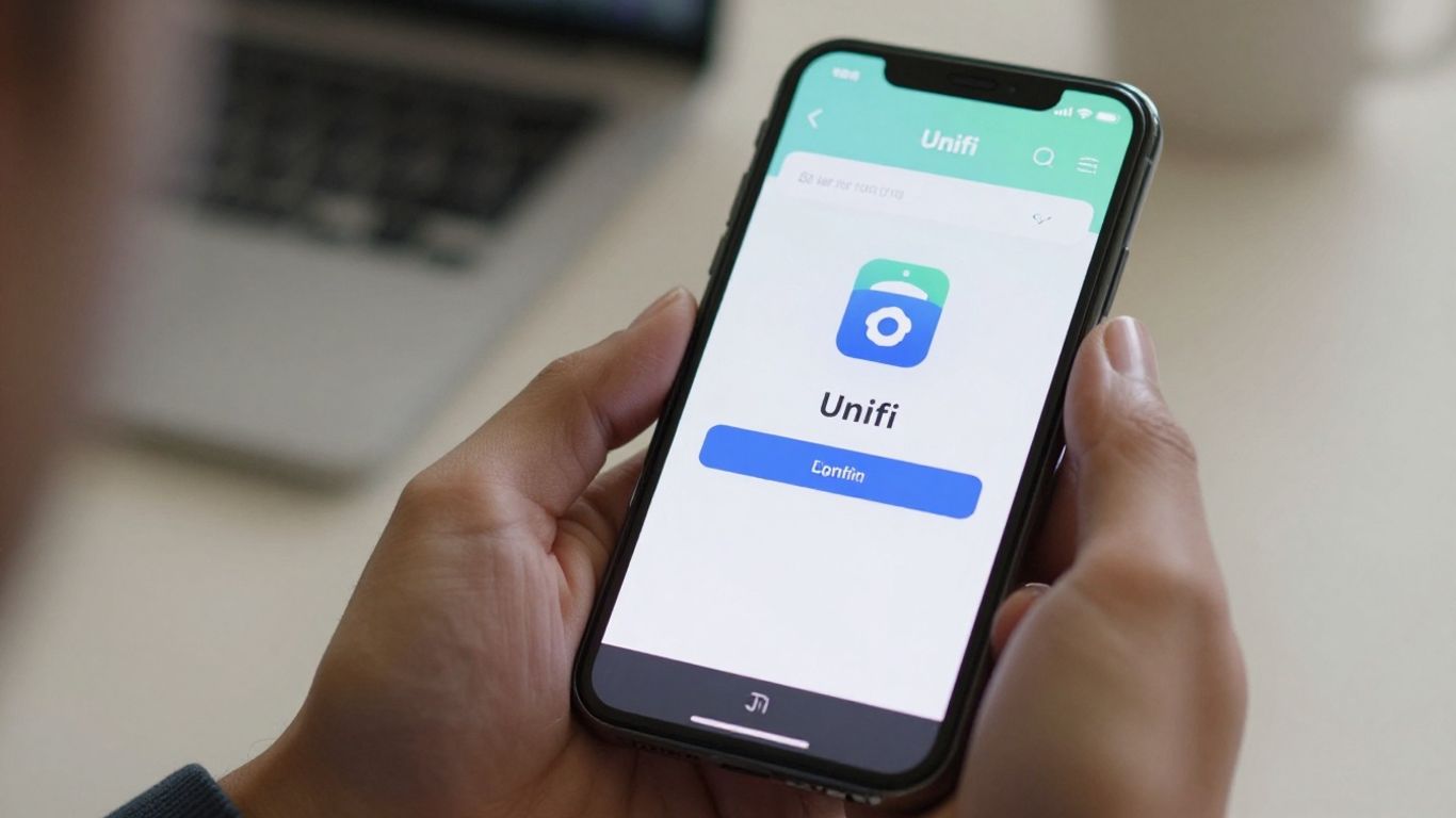 Troubleshooting UniFi login on a smartphone screen.