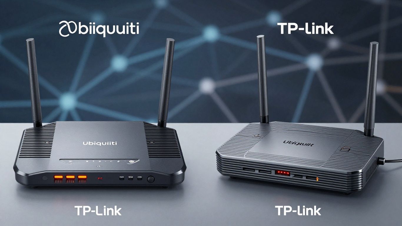 Ubiquiti and TP-Link routers side-by-side comparison.