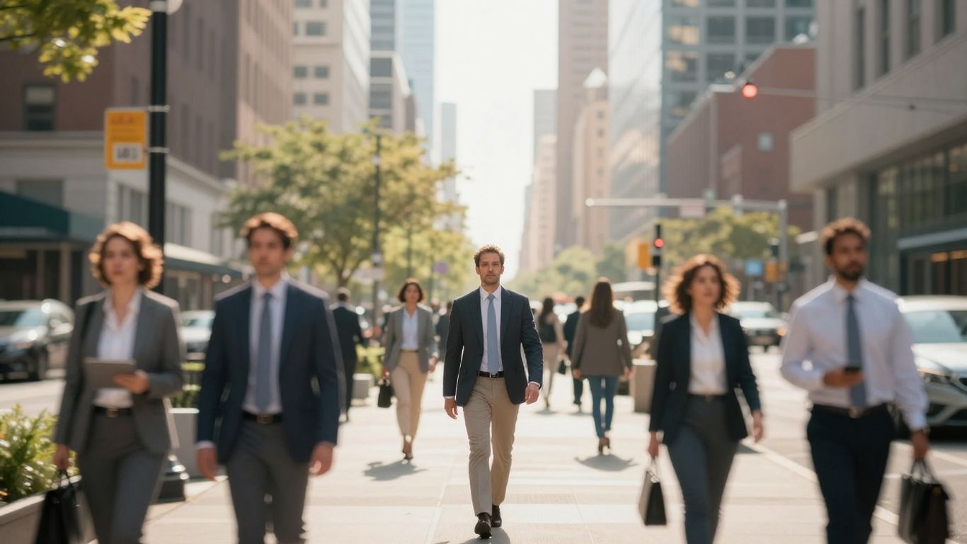 New Jersey skyline with professionals and bright opportunities.