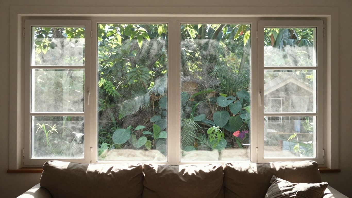Bright double pane windows in a modern home.