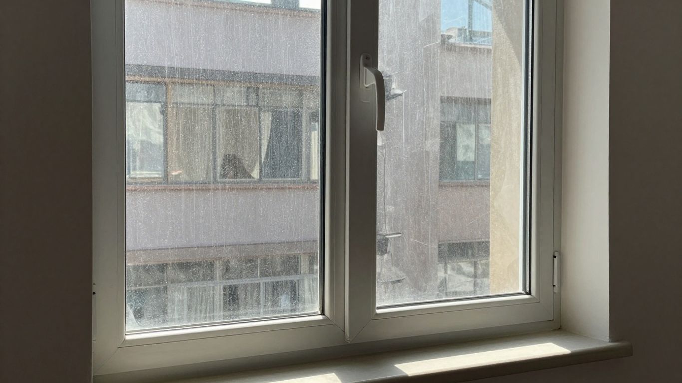 Close-up of a clean, double-pane window in a home.