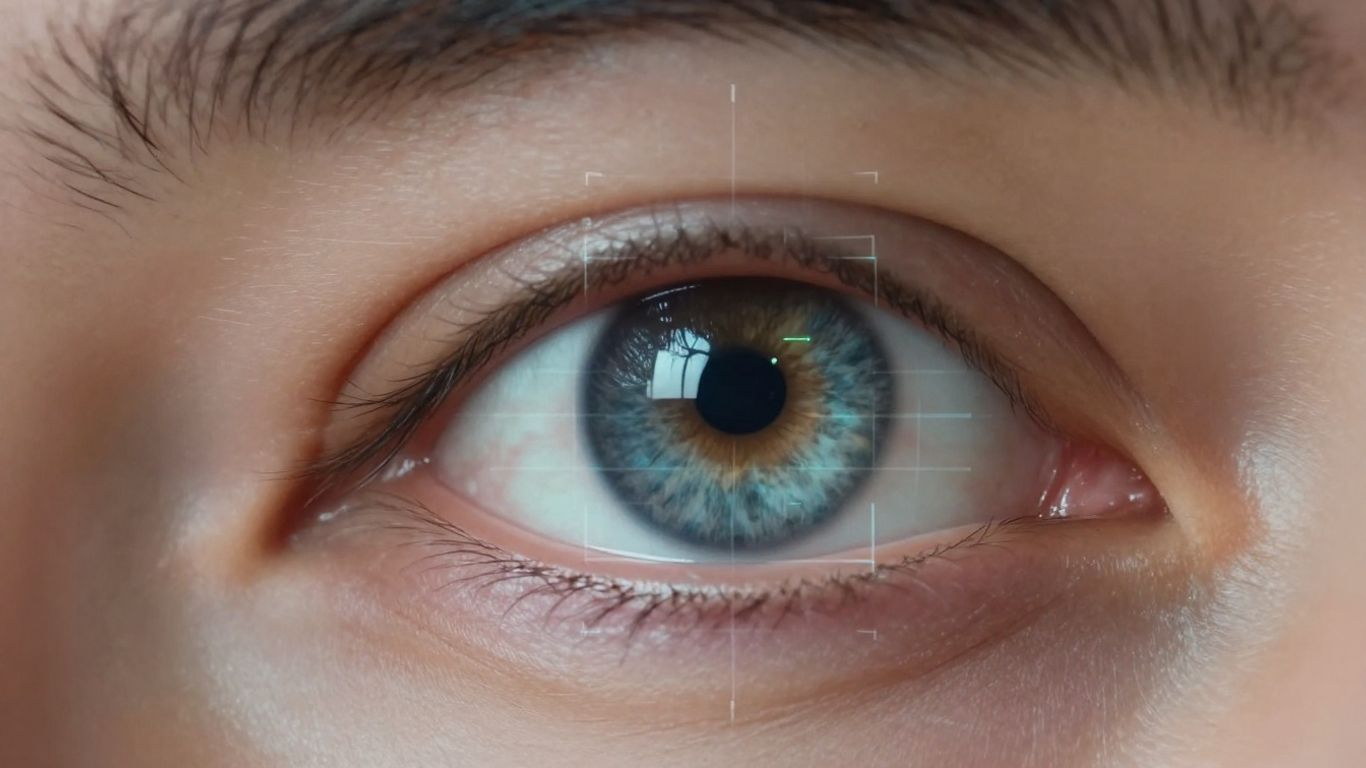 AI facial recognition scanning a human eye.