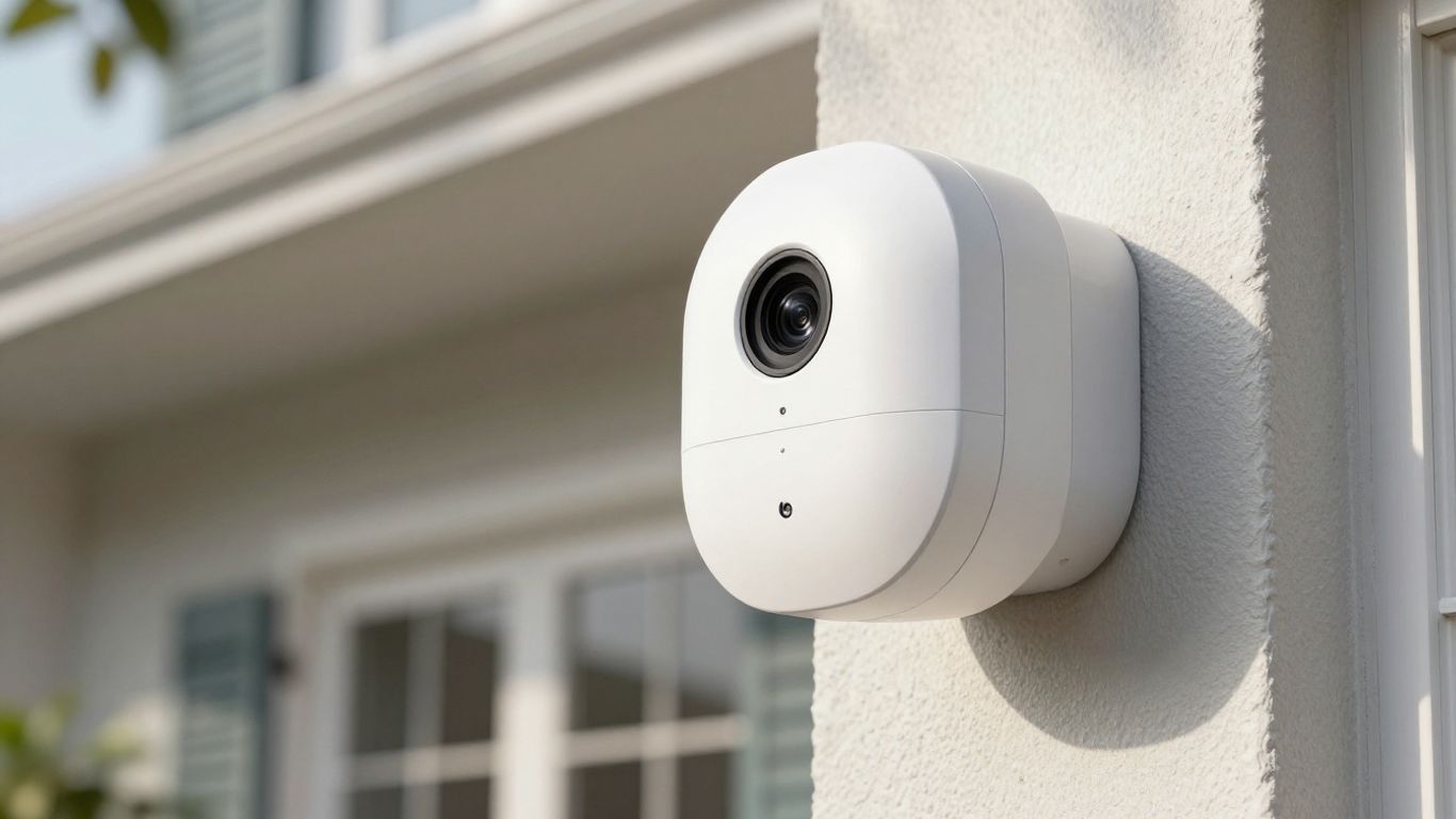 Wyze Cam Pan v3 outdoor security camera mounted on a house.
