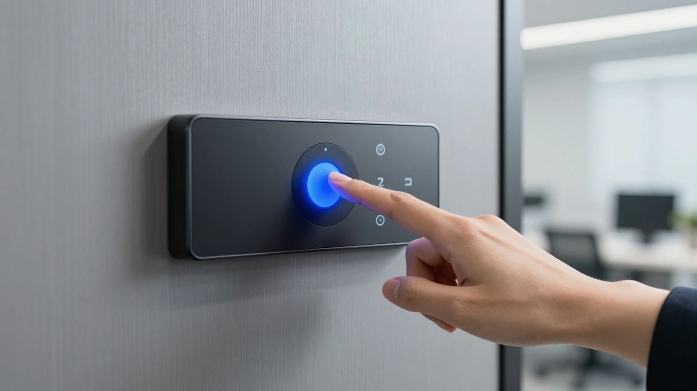 Openpath access control panel on a door