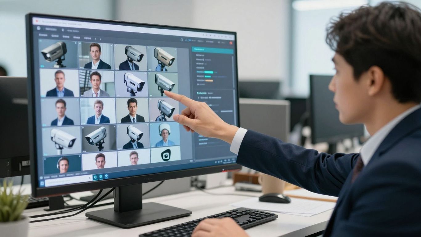 Business professional choosing a commercial monitoring service.