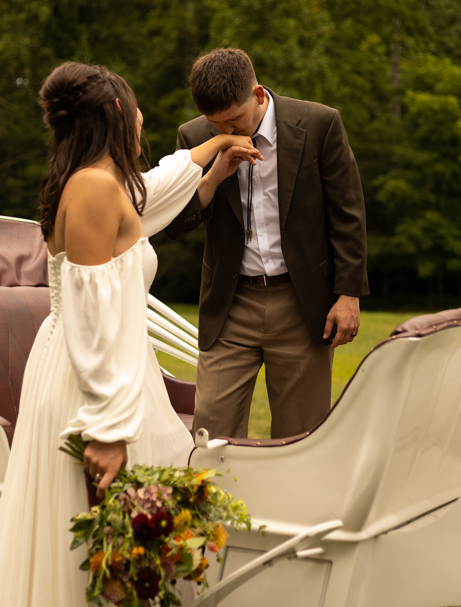 Family fun with donkeys at Satolah Creek Farm wedding venue in North Georgia