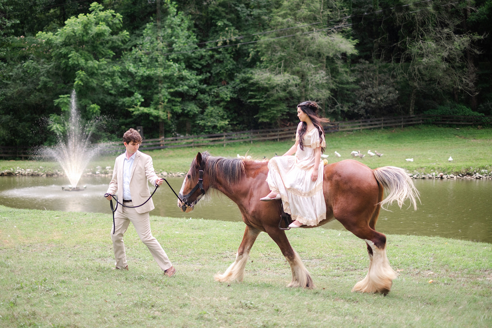 Bride and bridesmaid at Satolah Creek Farm wedding venue in North Georgia