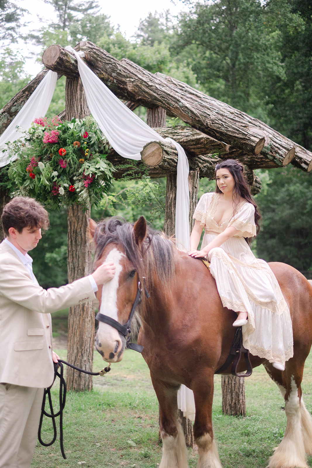 Bride and bridesmaid at Satolah Creek Farm wedding venue in North Georgia