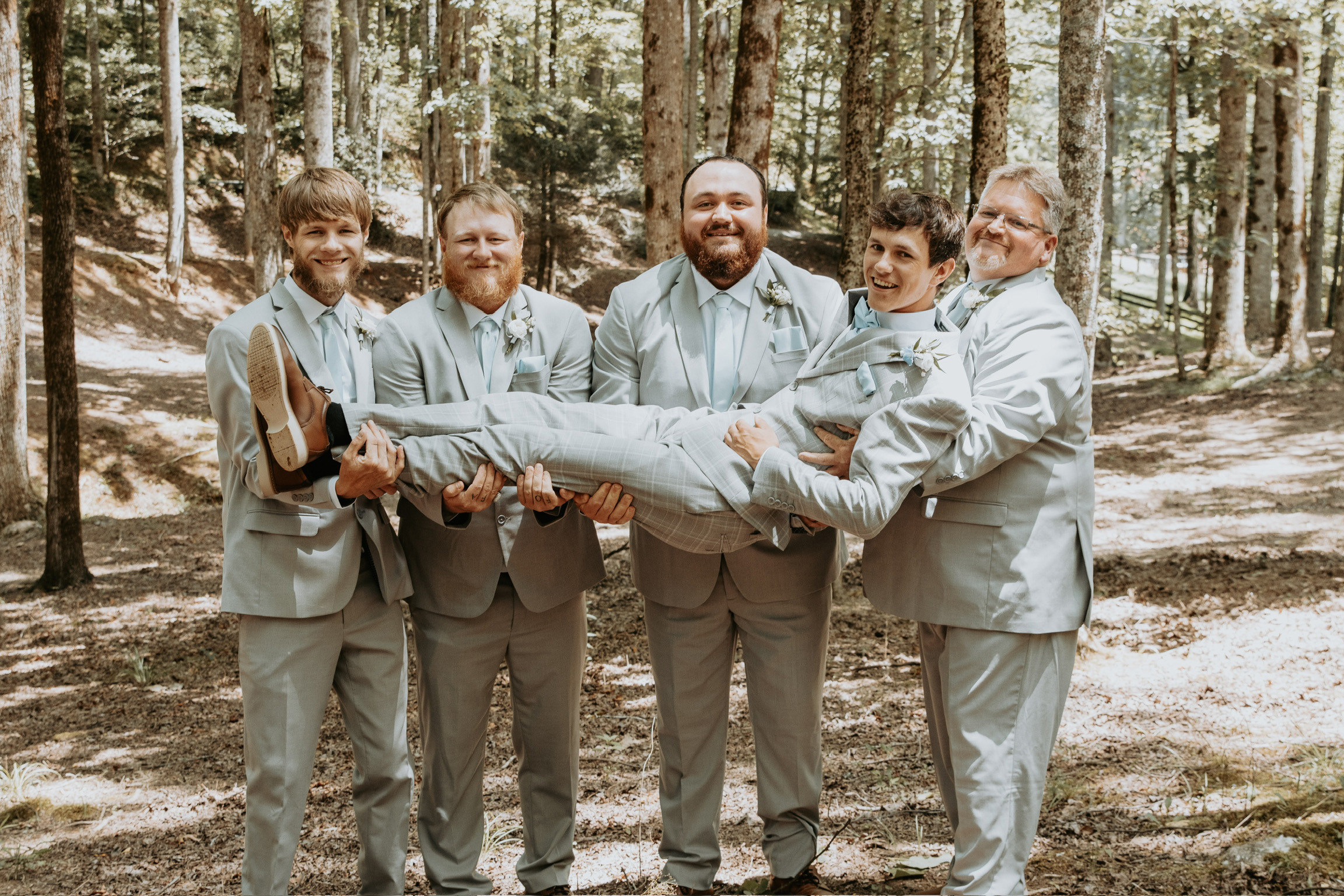 Guests dancing at reception at Satolah Creek Farm wedding venue in North Georgia