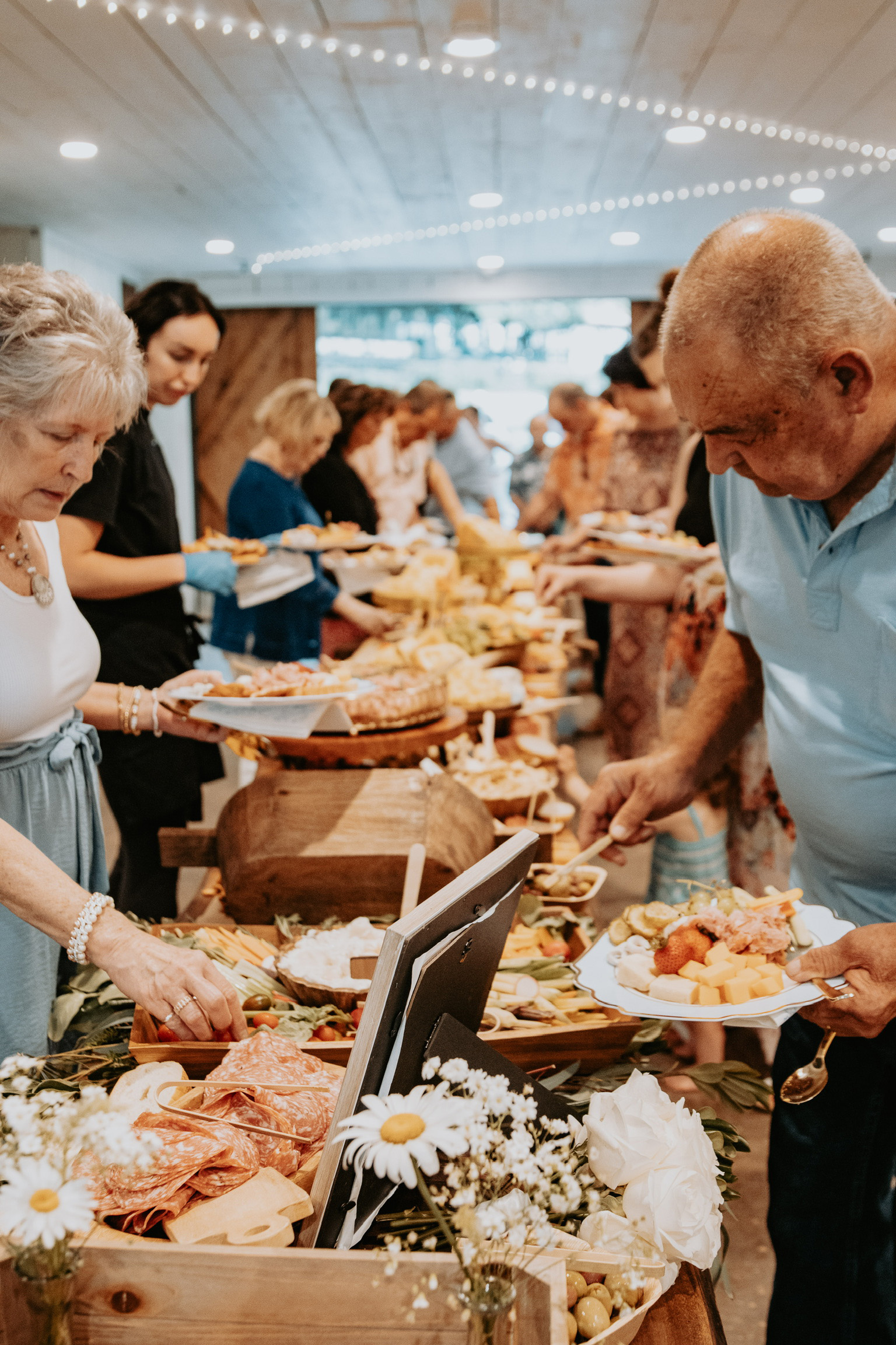 Guests dancing at reception at Satolah Creek Farm wedding venue in North Georgia