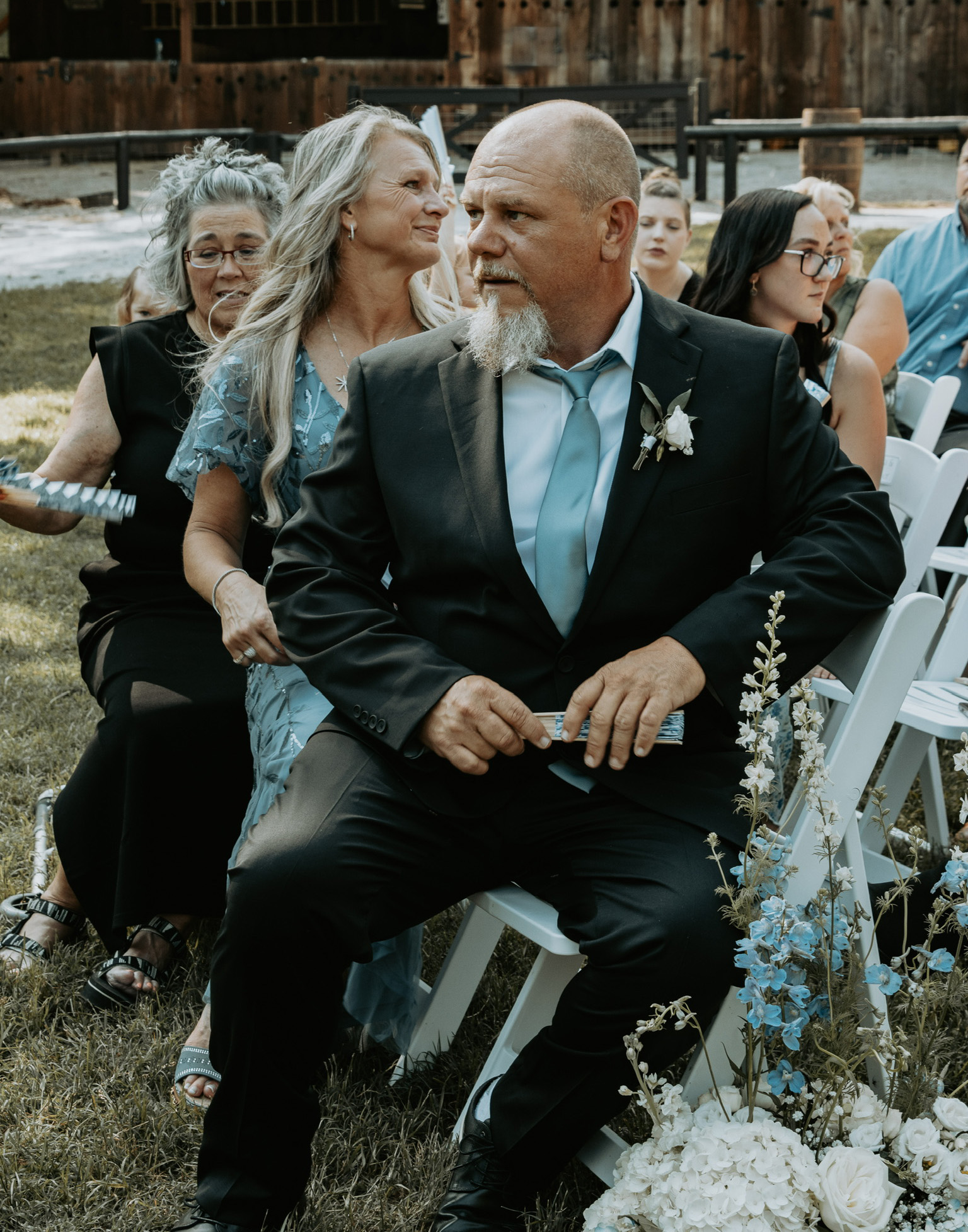 Wedding ceremony on pond at Satolah Creek Farm wedding venue in North Georgia