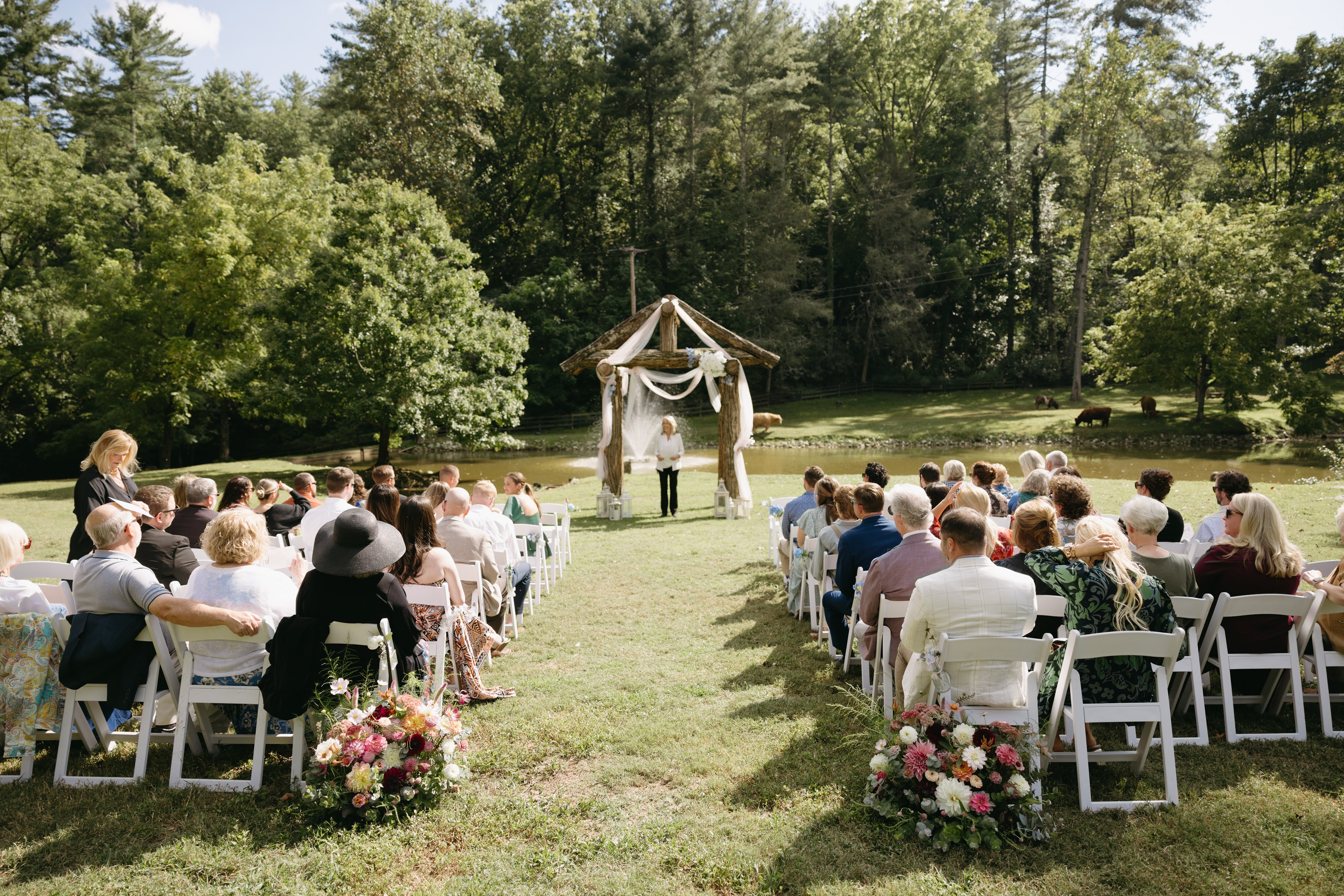 Family fun with donkeys at Satolah Creek Farm wedding venue in North Georgia