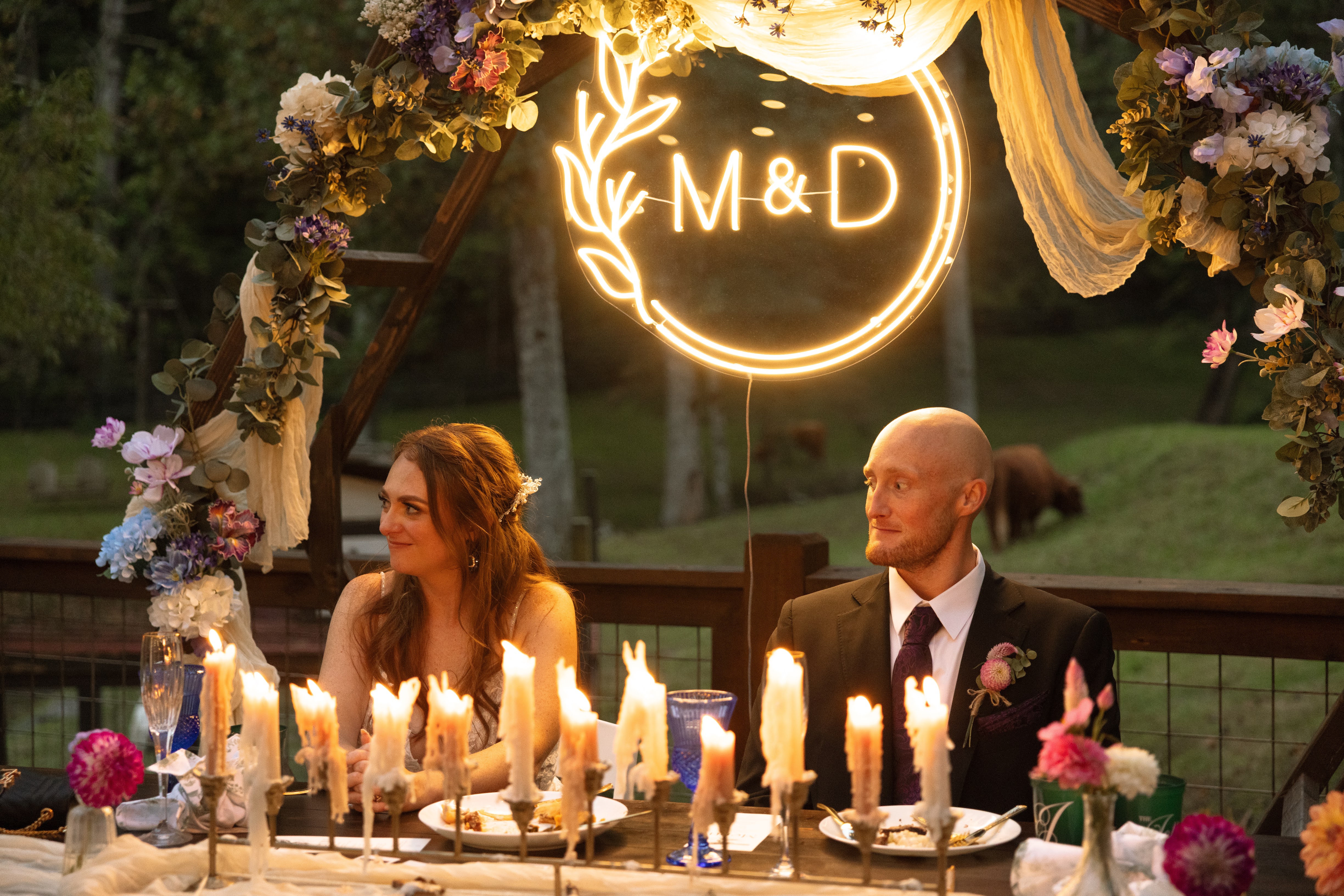 Bride with horse and carriage at Satolah Creek Farm wedding venue in North Gerogia